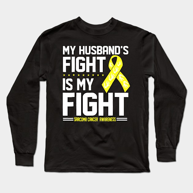 My Husband Sarcoma Cancer Awareness Long Sleeve T-Shirt by LaurieAndrew